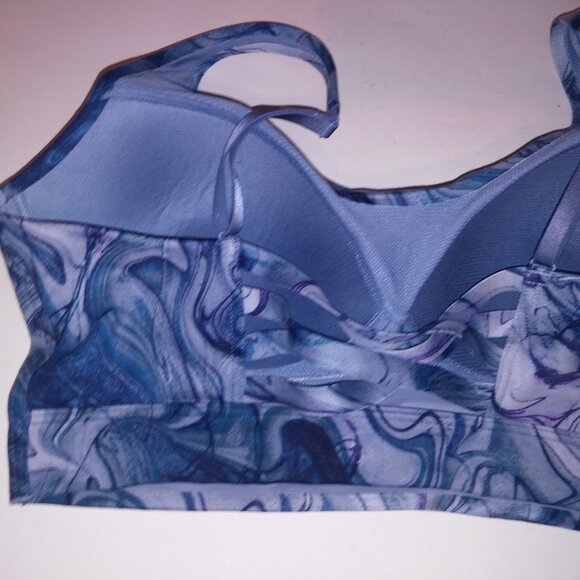 Victoria Secret Sports Bra Allegro Blue Purple Abstract Lightly Lined Lightweigh - Picture 16 of 16